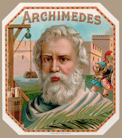 Archimedes of Syracuse, from a Cigar Box Label, printed c.1900 by English School